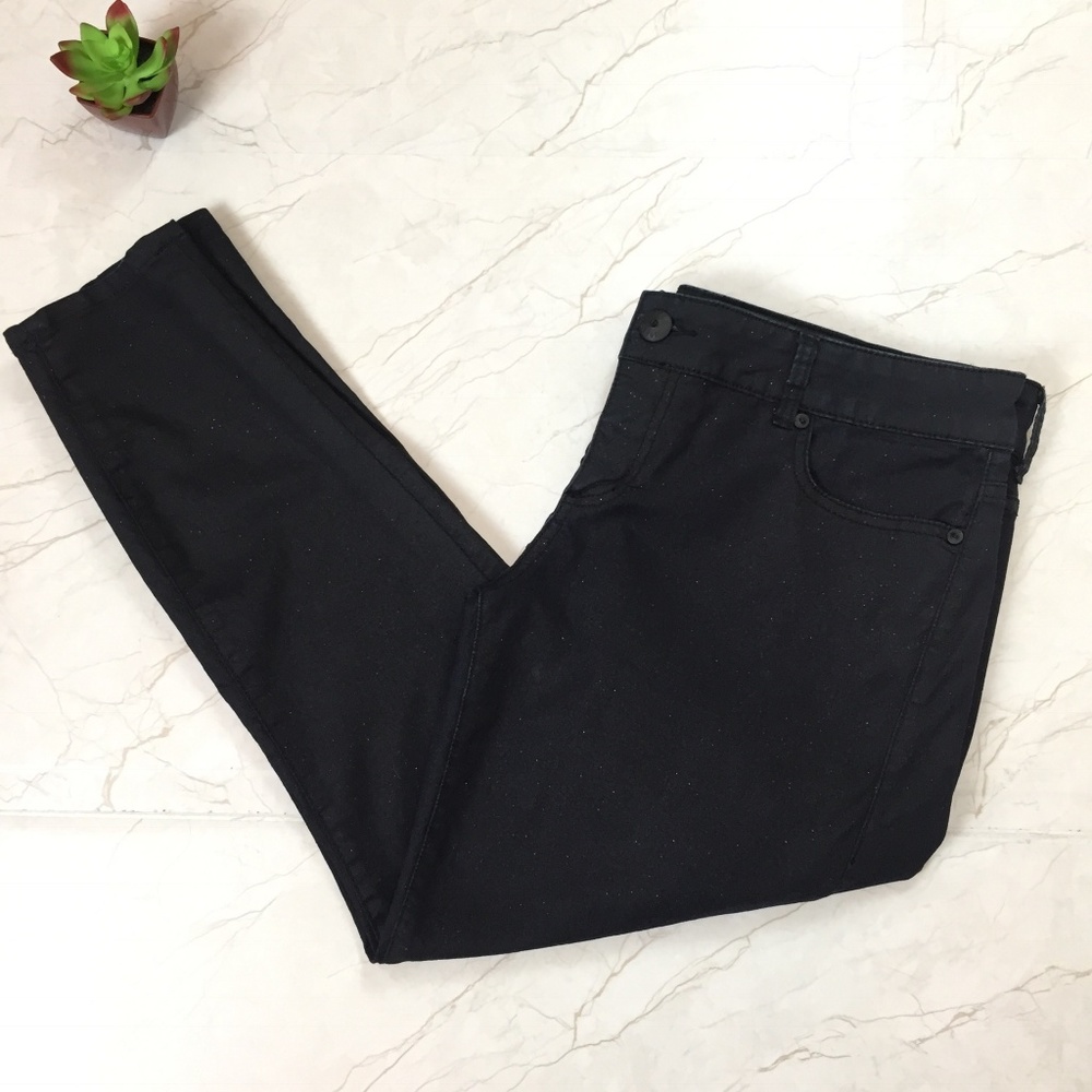 Torrid Denim Black Sparkle Skinny Ankle Jean